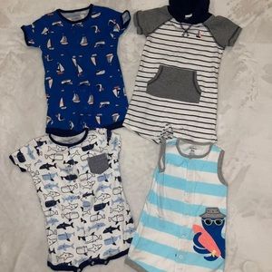 4 Carter's Baby Boy Rompers 12 Months